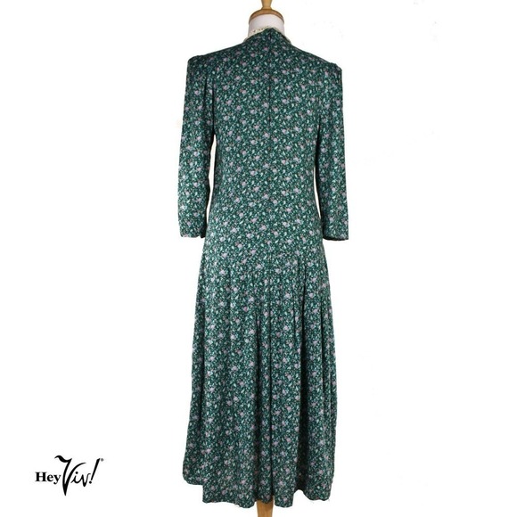 Vintage Jane Schaffhausen Belle France Cotton Print Dress W 32" size 8 - Hey Viv - Picture 4 of 6